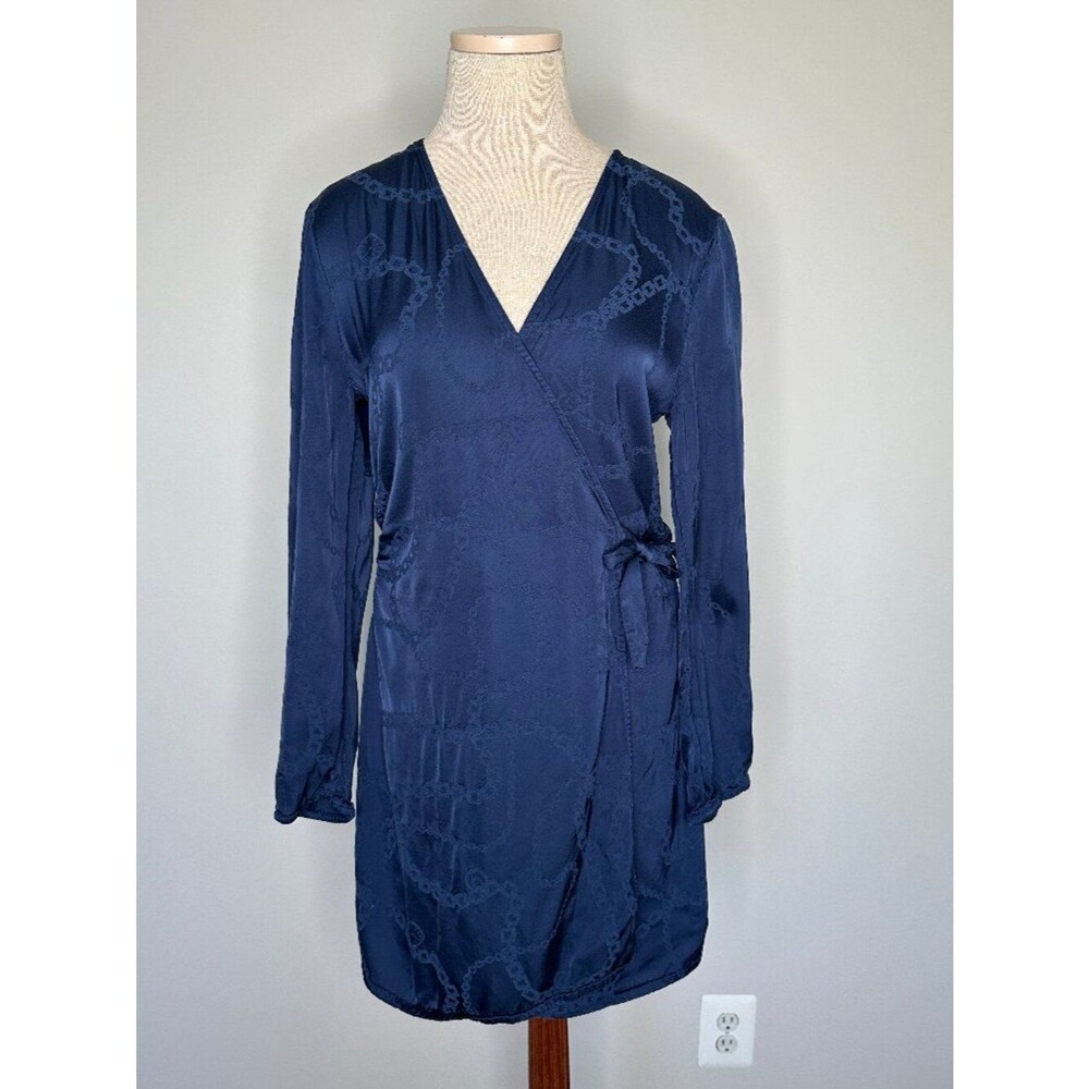 Baum Und Pferdgarten Navy Equestrian Print Wrap Dress Size EU 40